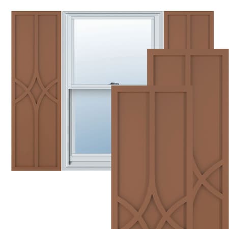 True Fit PVC Cedar Park Fixed Mount Shutters, Burnt Toffee, 12W X 35H